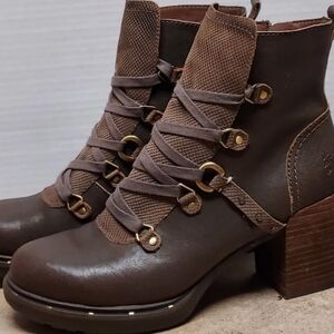 OTBT Oregon Brown Leather Combat Hiker Ankle Boot Size 6.5